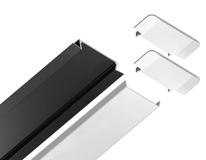 Алюминиевый профиль встраиваемый 30.6*6 для светодиодной ленты до 19,8мм Ambrella light GP1100BK
