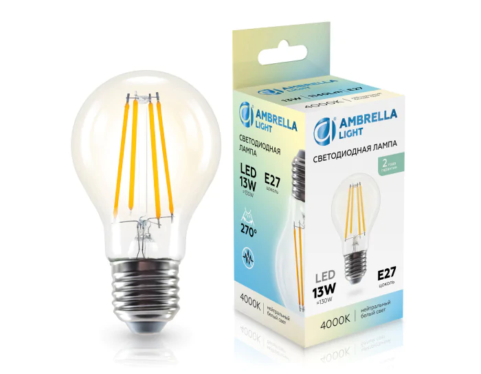 Лампа светодиодная Лон A60 13W 4000K AMBRELLA light 601314