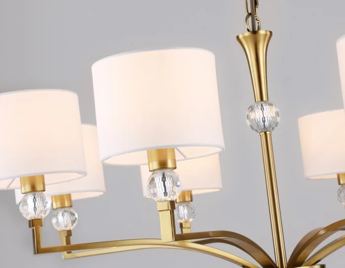 Подвесная люстра с абажурами и хрусталем Ambrella light LH71133