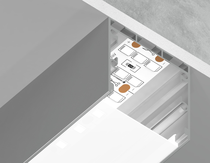 Алюминиевый профиль накладной/подвесной "Profile System" 35*35 для светодиодной ленты до 26мм Ambrella light GP2550AL