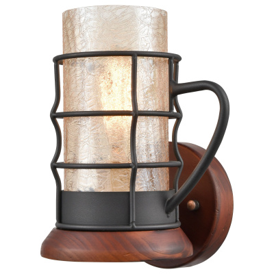 561-701-01 Светильник настенный Дуб, Черный/Янтарный E27 1*40W