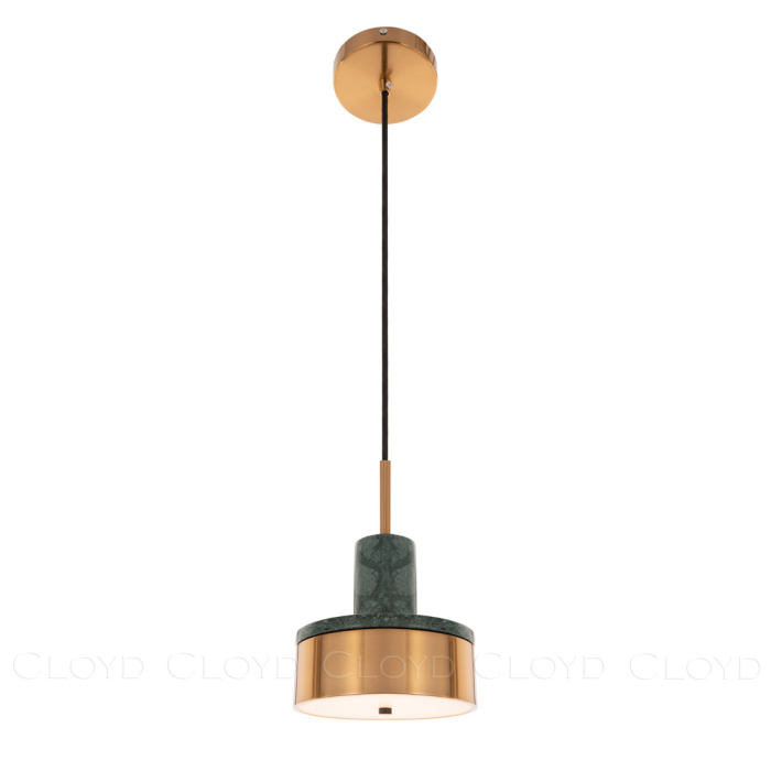 Подвесной светильник Cloyd ARTUS P1 / латунь - зелен.мрамор (арт.11056)