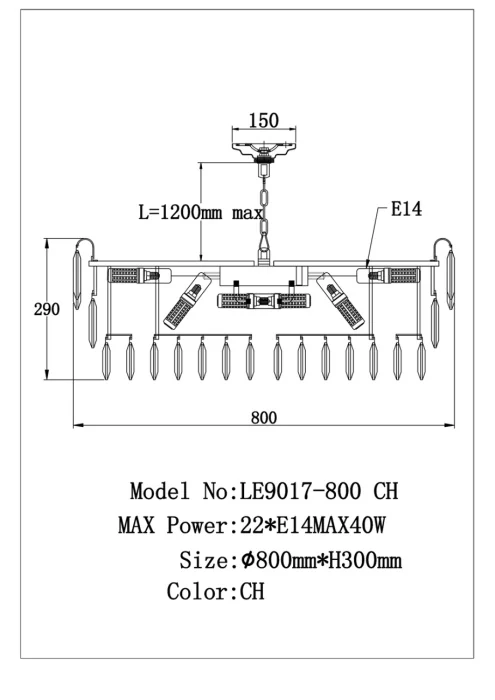Подвесная люстра Leon Catherine LE9017/800 CH