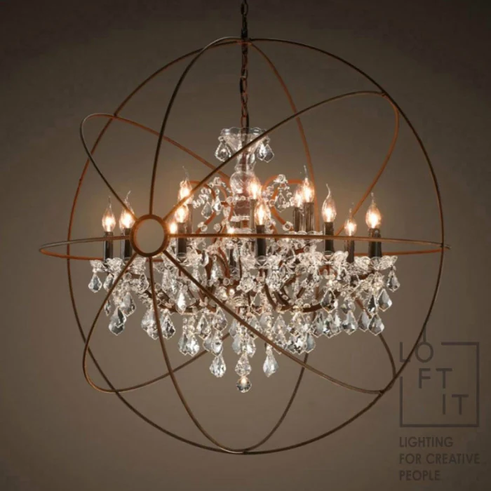 Подвесная люстра Loft it Foucaults orb crystal LOFT1897/15