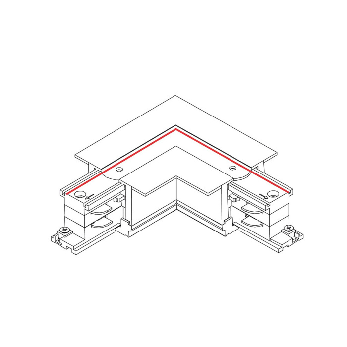 Коннектор для трехфазной трековой системы L-образный левый Nowodvorski Ctls Power White 8684