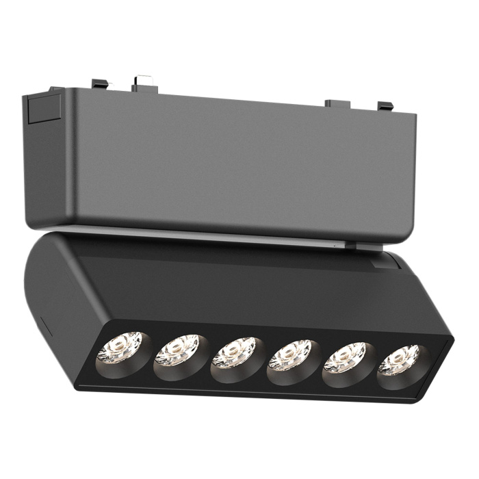 Магнитный трековый светильник Черный LED 1*6W 4000K 360Lm Ra>90 IP20 L122xW26xH81 48V ST675.446.06
