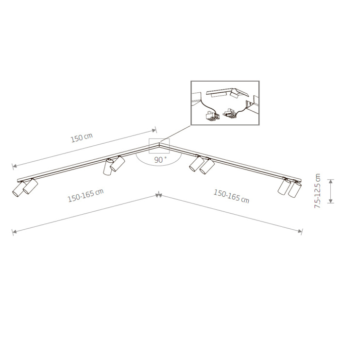 Накладной светильник спот Nowodvorski Mono Corner 2x150 White/Gold 7695