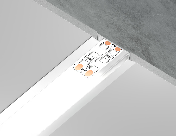 Алюминиевый профиль встраиваемый 30.6*6 для светодиодной ленты до 19,8мм Ambrella light GP1100WH