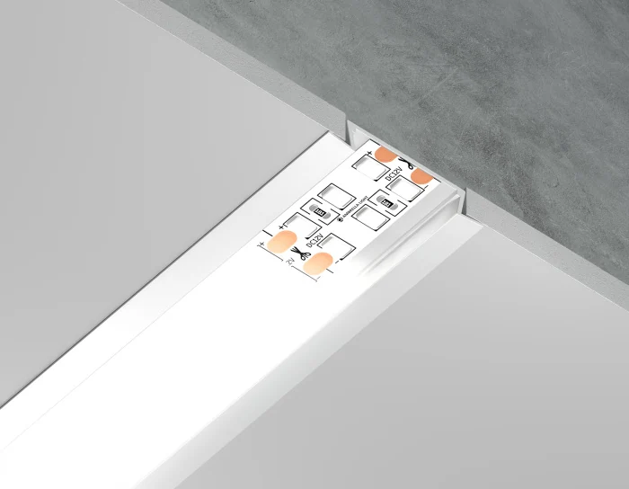 Алюминиевый профиль встраиваемый 30.6*6 для светодиодной ленты до 19,8мм Ambrella light GP1100WH