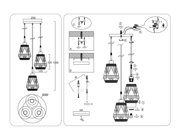 Светильник подвесной в стиле лофт AMBRELLA light TR8522