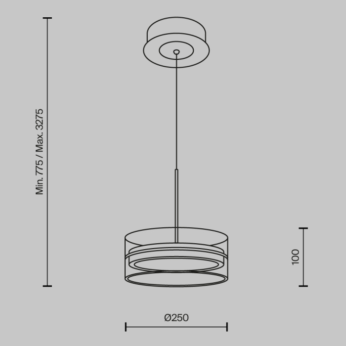 Подвесной светильник Maytoni Dress code MOD348PL-L18BBS3K