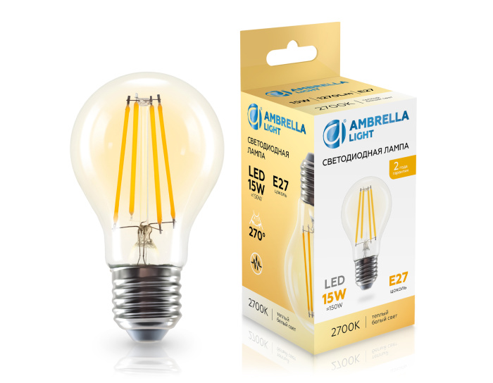 Лампа светодиодная Лон A60 15W 2700K AMBRELLA light 601513