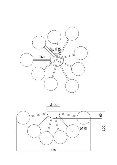 Потолочный светильник Freya Alexis FR5120CL-09G