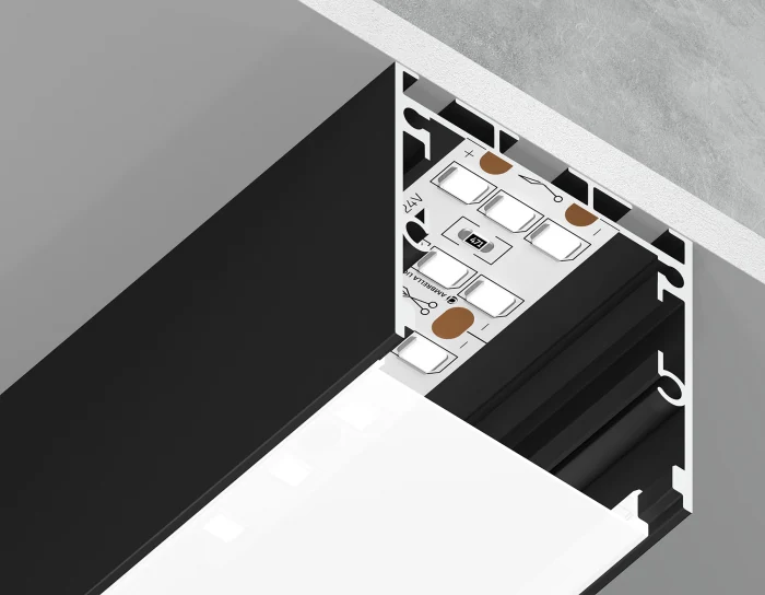 Алюминиевый профиль накладной/подвесной "Profile System" 35*35 для светодиодной ленты до 26мм Ambrella light GP2550BK