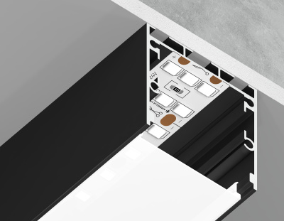 Алюминиевый профиль накладной/подвесной "Profile System" 35*35 для светодиодной ленты до 26мм Ambrella light GP2550BK