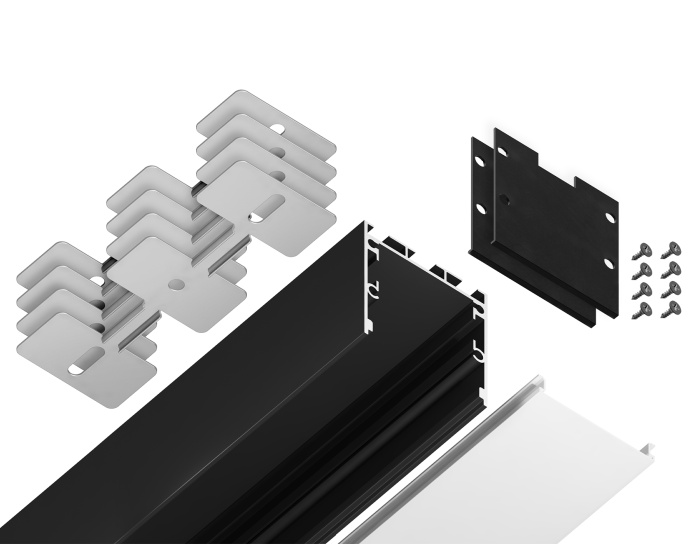 Алюминиевый профиль накладной/подвесной "Profile System" 35*35 для светодиодной ленты до 26мм Ambrella light GP2550BK