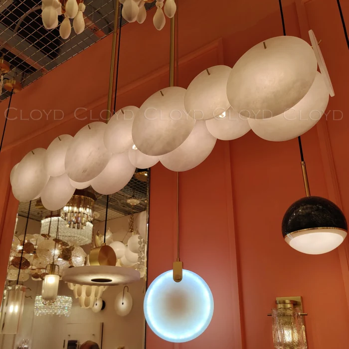 Люстра Cloyd BOSFOR-B C7 / L105 см - алебастр - латунь (арт.11202)