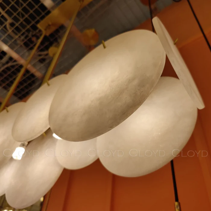 Люстра Cloyd BOSFOR-B C7 / L105 см - алебастр - латунь (арт.11202)