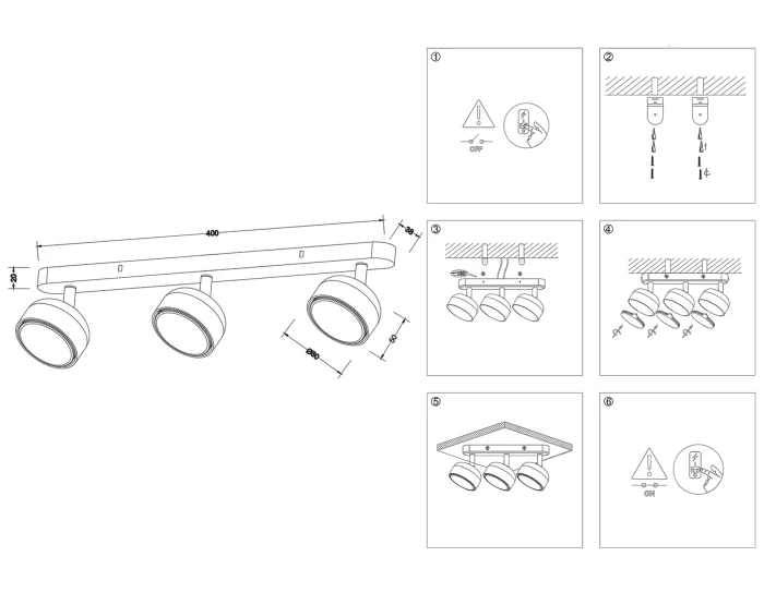 Светильник накладной поворотный со сменной лампой GX53 Ambrella light TN71018