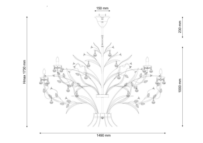 Люстра подвесная Lucia Tucci Fiori di rose 1770.24