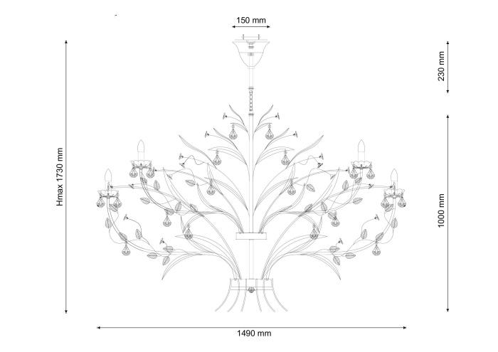 Люстра подвесная Lucia Tucci Fiori di rose 1770.24