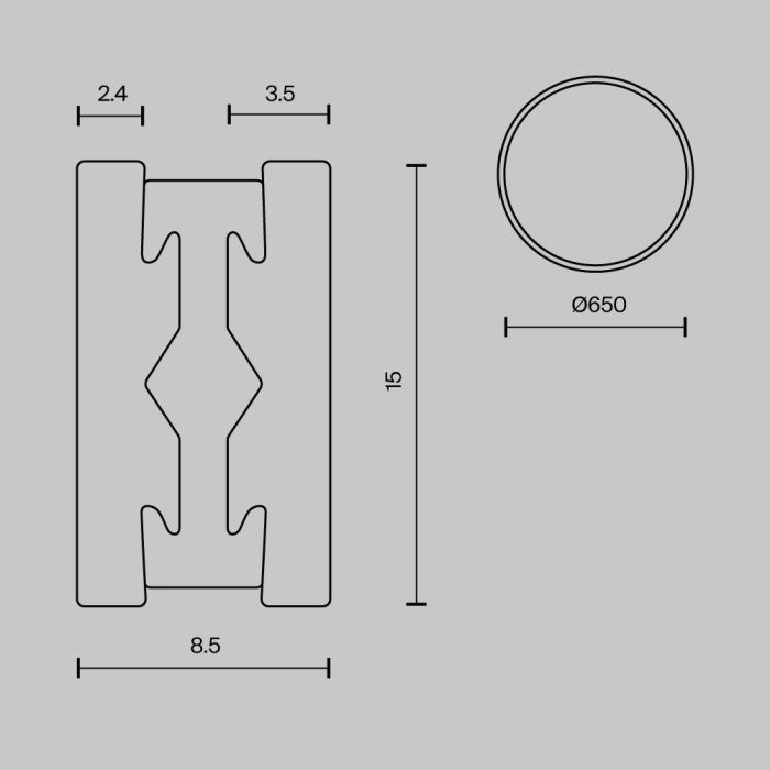 Шинопровод круглый Maytoni Busbar trunkings Flarity TRX154-R-D650-B