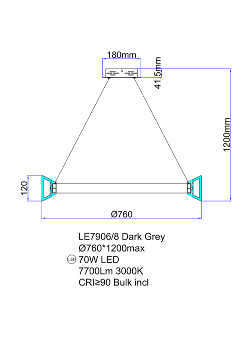 Подвесной светильник Leon Tina LE7906/8 Dark Grey