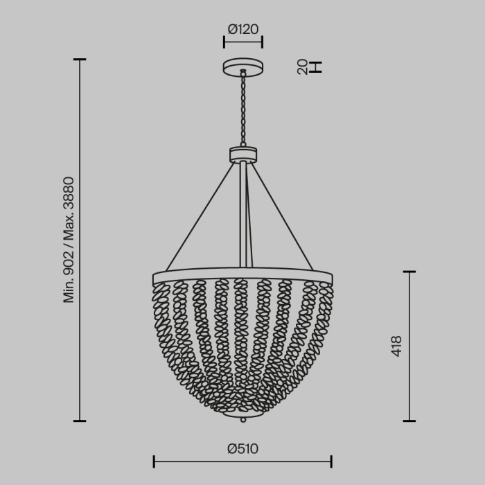 Подвесной светильник Maytoni Intrigue MOD440PL-06BS