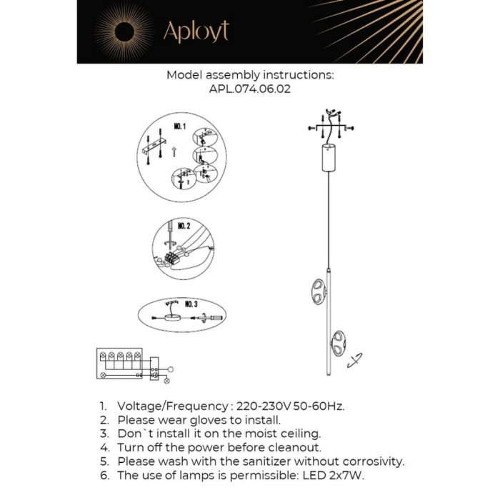 Светильник подвесной Aployt Tereze APL.074.06.02