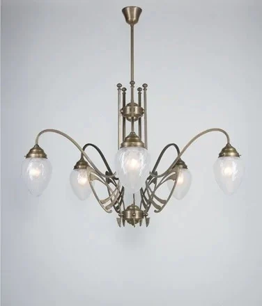 Люстра на штанге Berliner Messinglampen D266-123blB