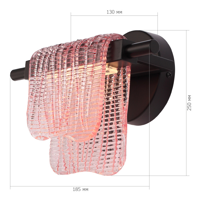 Светильник настенный ST-Luce черный/розовый LED 1*6W 3000K SL6021.401.06