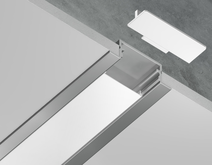 Алюминиевый профиль встраиваемый 28.6*10 для светодиодной ленты до 18,5мм Ambrella light GP1200AL