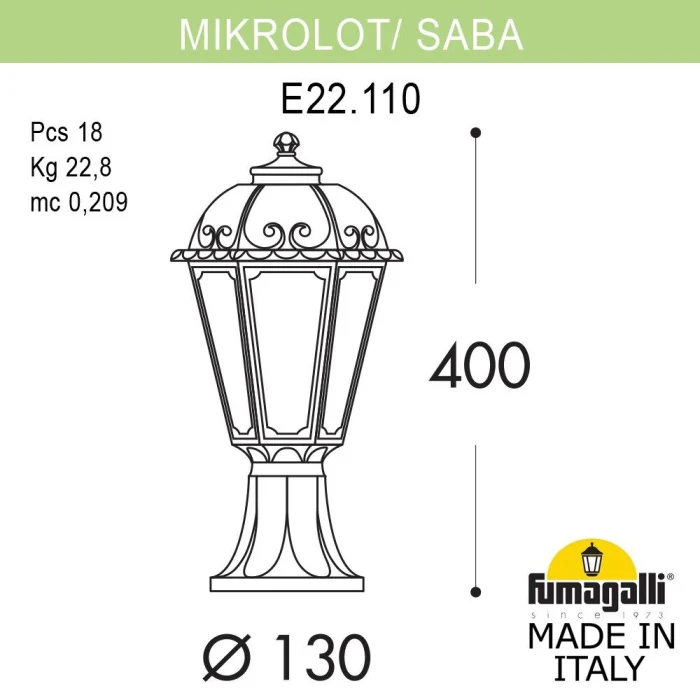 Ландшафтный светильник Fumagalli MIKROLOT/SABA K22.110.000.BYE27