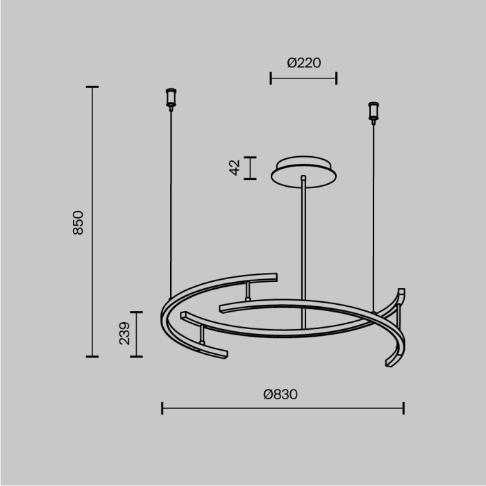 Люстра на штанге Maytoni Line MOD016PL-L52BK