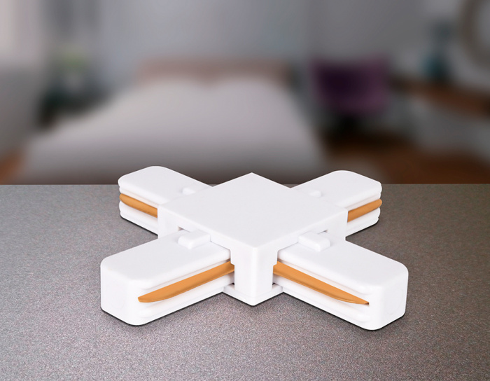 Коннектор Х-образный однофазный для соединения трековых шинопроводов Ambrella light GL7082