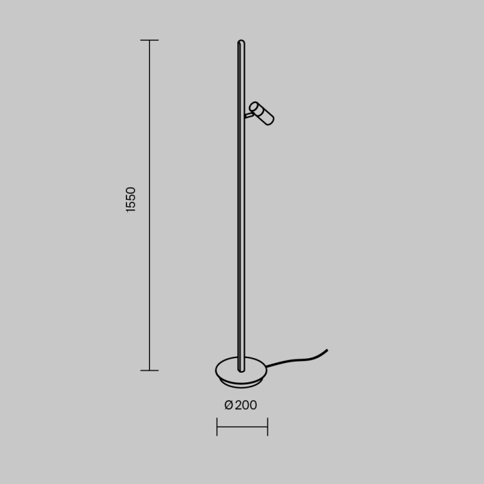 Торшер Maytoni Thin MOD395FL-L28B3K
