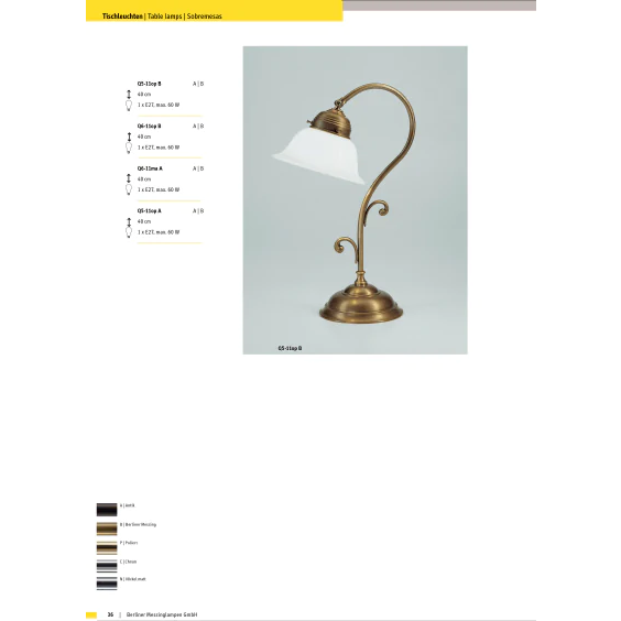 Настольная лампа Berliner Messinglampen Q6-11maA