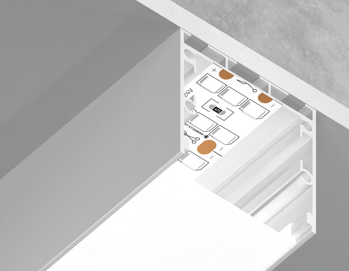 Алюминиевый профиль накладной/подвесной "Profile System" 35*35 для светодиодной ленты до 26мм Ambrella light GP2550WH