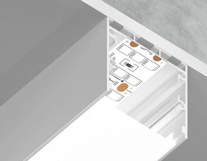 Алюминиевый профиль накладной/подвесной "Profile System" 35*35 для светодиодной ленты до 26мм Ambrella light GP2550WH
