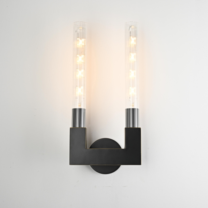 Бра CANELLE wall lamp DOUBLE Sconces Black ImperiumLoft