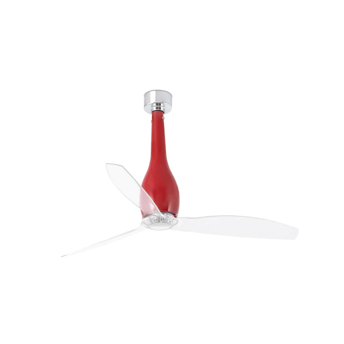 Вентилятор без света ETERFAN Shiny red/transparent ceiling fan with DC motor