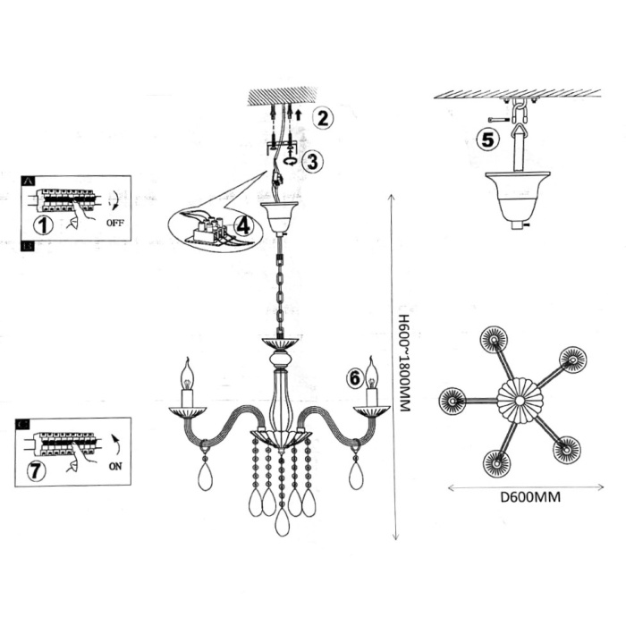 Подвесная люстра RAINBOW D60 ImperiumLoft