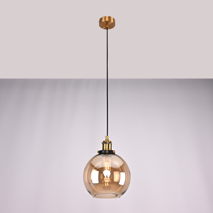 Подвесной светильник Loft Clear Glass Sphere Cloche Дымчатый ImperiumLoft