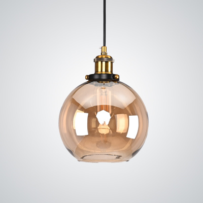 Подвесной светильник Loft Clear Glass Sphere Cloche Дымчатый ImperiumLoft