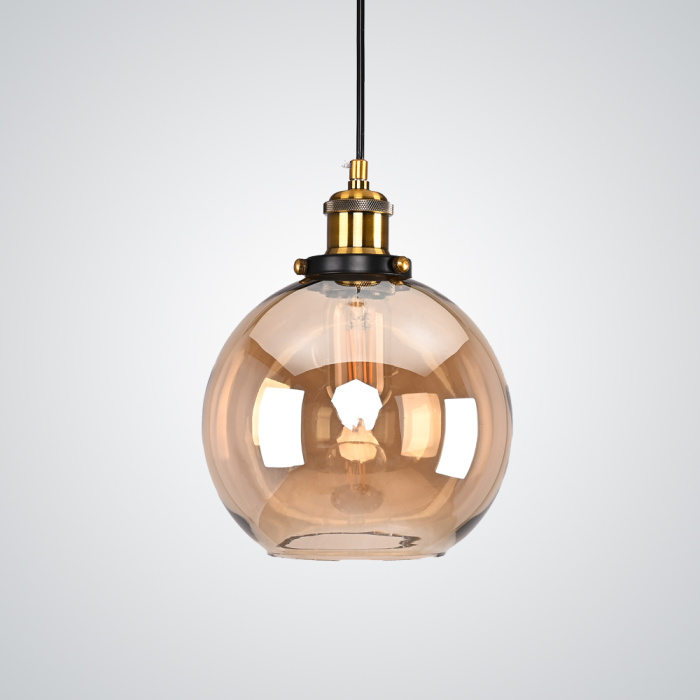 Подвесной светильник Loft Clear Glass Sphere Cloche Дымчатый ImperiumLoft