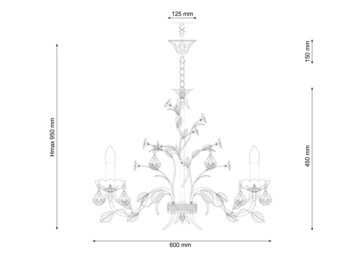 Люстра подвесная Lucia Tucci Fiori di rose 1770.6