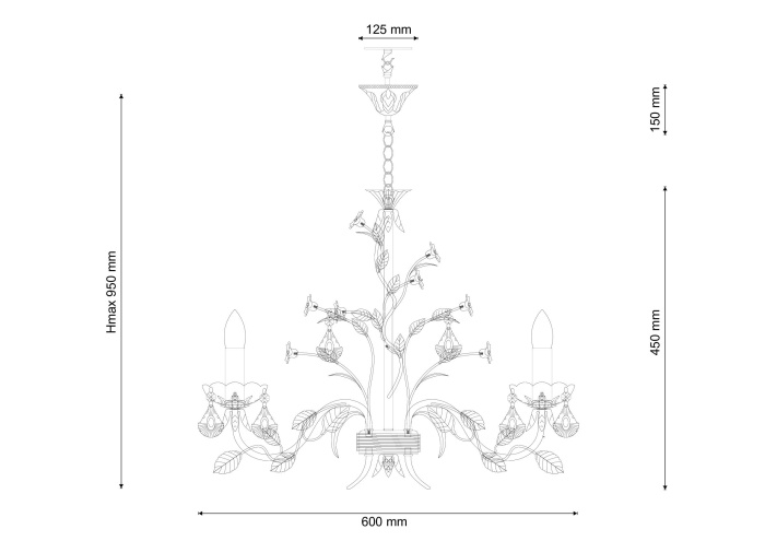 Люстра подвесная Lucia Tucci Fiori di rose 1770.6