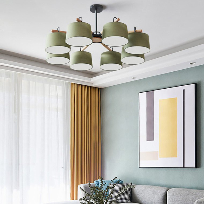 Потолочная люстра на штанге EVEN 8 Olive ImperiumLoft 178372-26