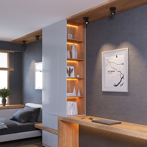 Накладной поворотный светильник Ledron SAGITONY R1 S75 Dim Black