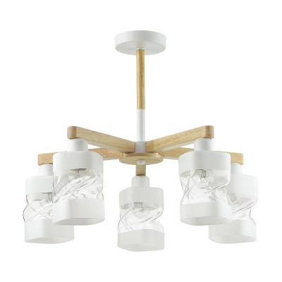 Люстра подвесная 4491/5C COUNTY LN21 202 белый, дерево Люстра потолочная E27 5*60W 220V BONNIE